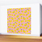Vintage lemon fruit branch cartoon pattern Wall Mural Gallery Image 2