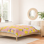 Vintage lemon fruit branch cartoon pattern Duvet Cover Gallery Image 2
