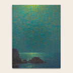 Granville Redmond Catalina Island Coast Under a Moonlit Sky Oil Painting Vintage American Art Notebook Gallery Image 4