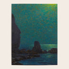 Granville Redmond Catalina Island Coast Under a Moonlit Sky Oil Painting Vintage American Art Poster Gallery Image 4