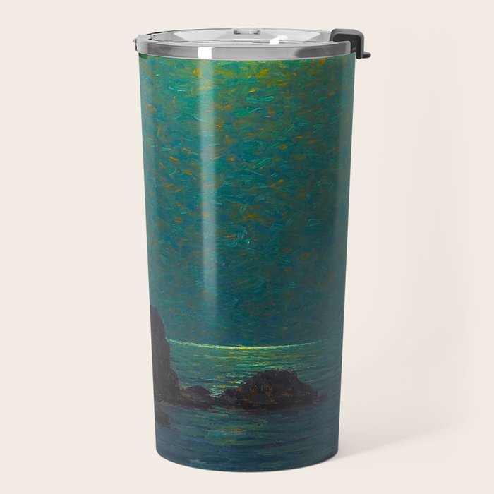 Granville Redmond Catalina Island Coast Under a Moonlit Sky Oil Painting Vintage American Art Travel Mug Gallery Image 2