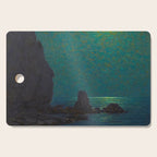Granville Redmond Catalina Island Coast Under a Moonlit Sky Oil Painting Vintage American Art Cutting Board Gallery Image 1