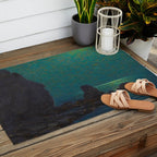 Granville Redmond Catalina Island Coast Under a Moonlit Sky Oil Painting Vintage American Art Outdoor Rug Gallery Image 2