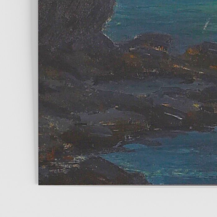 Granville Redmond Catalina Island Coast Under a Moonlit Sky Oil Painting Vintage American Art Poster Gallery Image 3