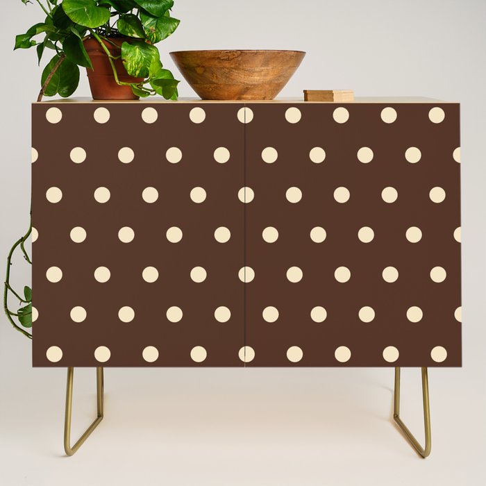 Vintage polka dots baroque brown & cream Credenza Gallery Image 1