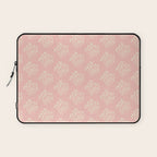 Simple Block Print Pastel Pink and Off- White Pattern Laptop Sleeve Gallery Image 1