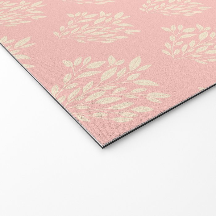 Simple Block Print Pastel Pink and Off- White Pattern Welcome Mat Gallery Image 2