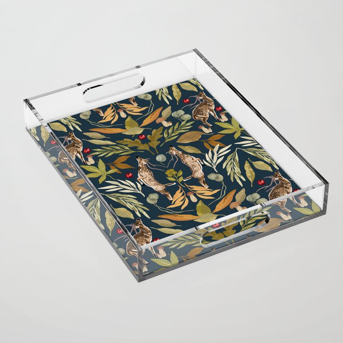 Deer in a wild nature forest DD Acrylic Tray Gallery Image 1