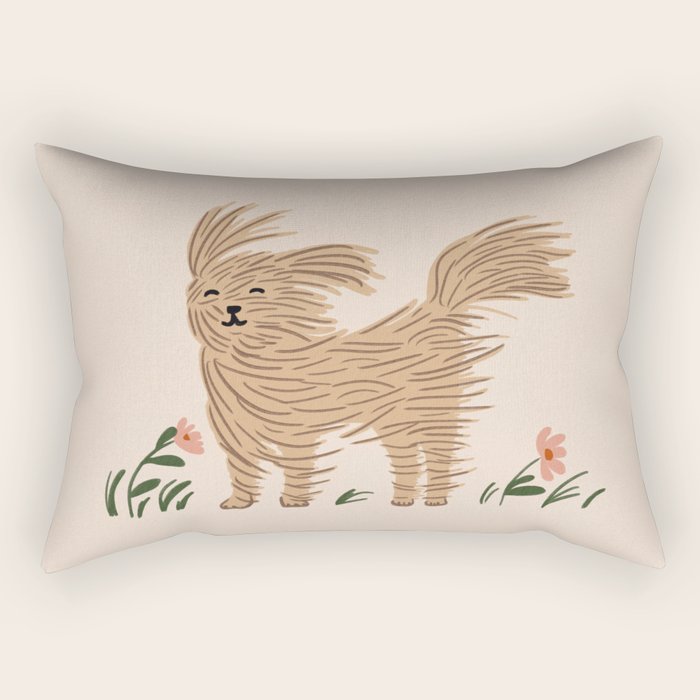 Easy breezy wind day dog Rectangular Pillow Gallery Image 1