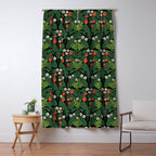 Bullfrogs And Wild Strawberries On Black Window Curtain Gallery Image 5