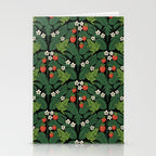 Bullfrogs And Wild Strawberries On Black Stationery Card Gallery Image 2
