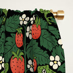 Bullfrogs And Wild Strawberries On Black Window Curtain Gallery Image 2