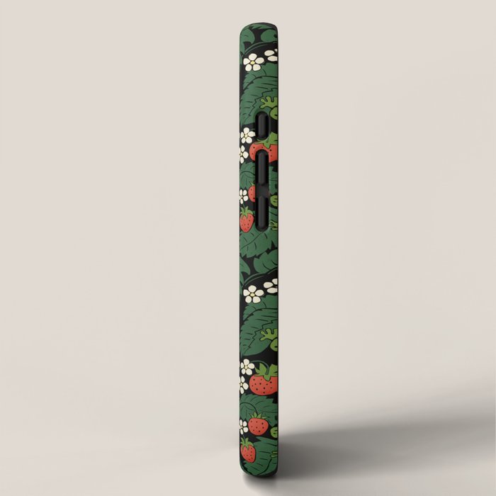 Bullfrogs And Wild Strawberries On Black iPhone Case Gallery Image 2