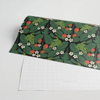 Bullfrogs And Wild Strawberries On Black Wrapping Paper Gallery Image 2