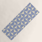 Mid Century Abstract Geometric Pattern in Blue Yoga Mat Gallery Image 1