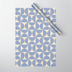 Mid Century Abstract Geometric Pattern in Blue Wrapping Paper Gallery Image 1