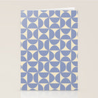 Mid Century Abstract Geometric Pattern in Blue Stationery Card Gallery Image 2