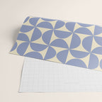 Mid Century Abstract Geometric Pattern in Blue Wrapping Paper Gallery Image 2