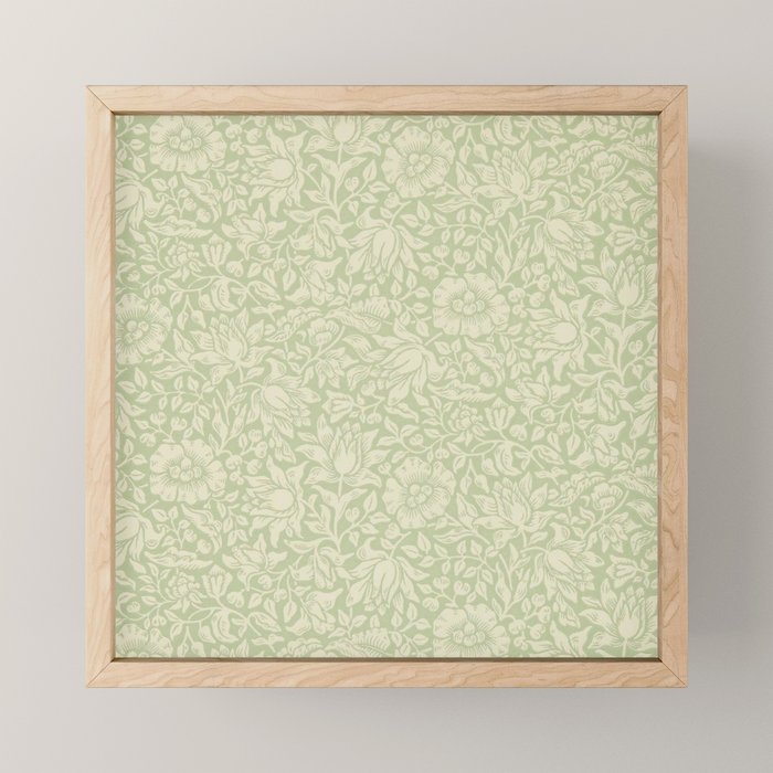 William Morris Vintage Mallow Apple Green Mini Art Print Gallery Image 1