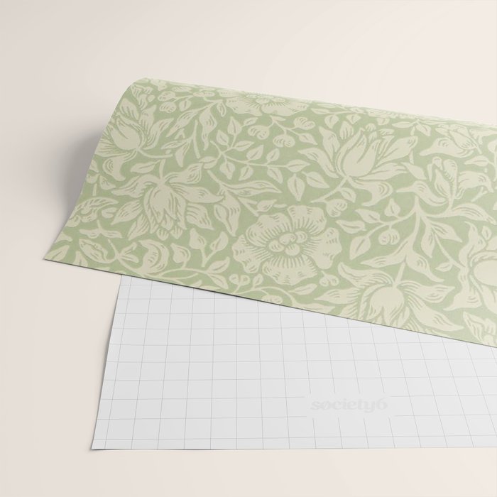 William Morris Vintage Mallow Apple Green Wrapping Paper Gallery Image 2