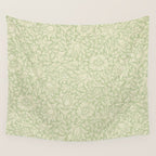 William Morris Vintage Mallow Apple Green Wall Tapestry Gallery Image 4