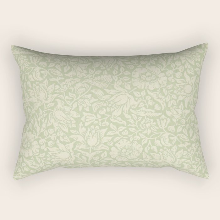 William Morris Vintage Mallow Apple Green Rectangular Pillow Gallery Image 2