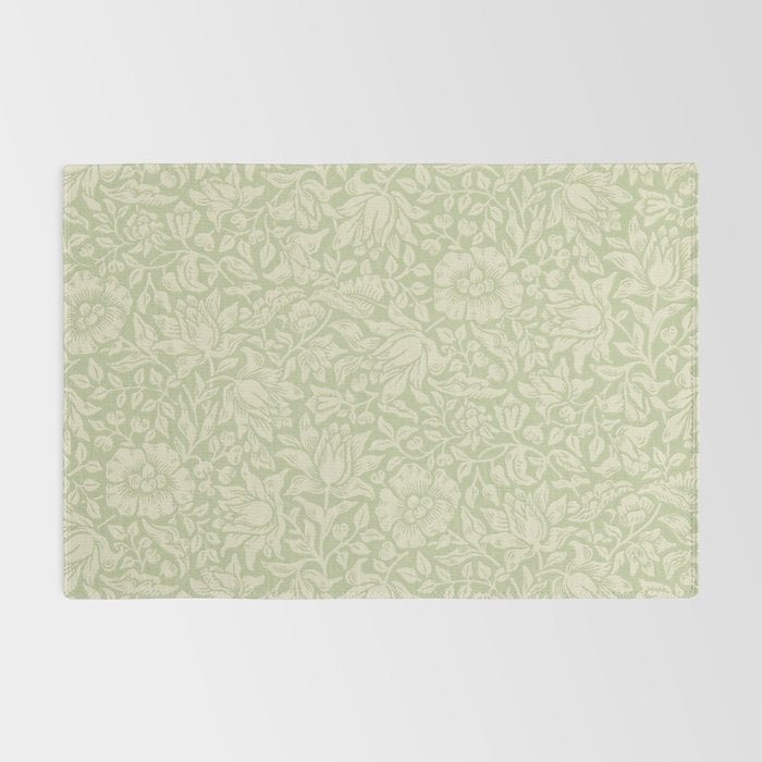 William Morris Vintage Mallow Apple Green Rug Gallery Image 2