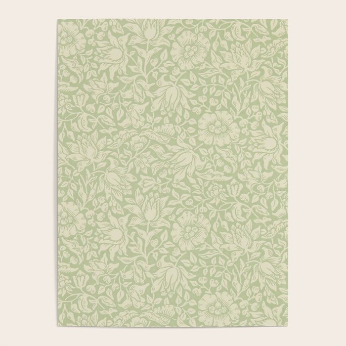 William Morris Vintage Mallow Apple Green Poster Gallery Image 4