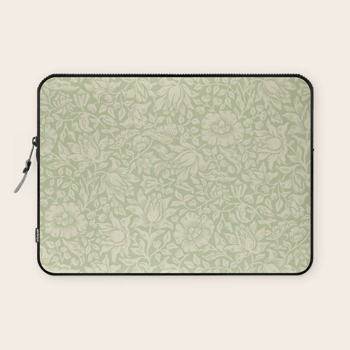 William Morris Vintage Mallow Apple Green Laptop Sleeve Gallery Image 1