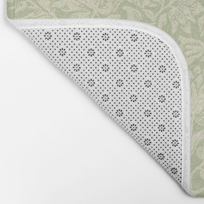 William Morris Vintage Mallow Apple Green Bath Mat Gallery Image 2