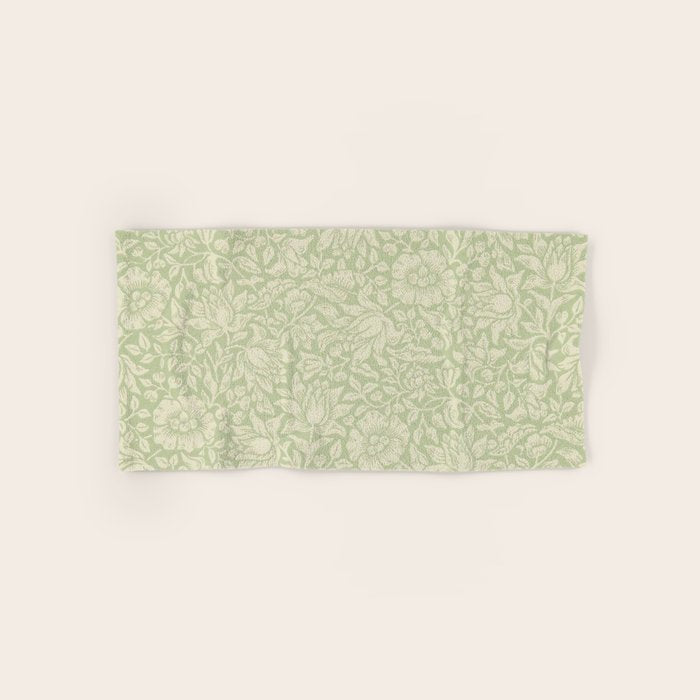 William Morris Vintage Mallow Apple Green Bath Towel Gallery Image 1
