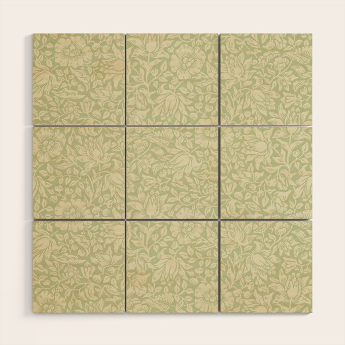 William Morris Vintage Mallow Apple Green Wood Wall Art Gallery Image 1