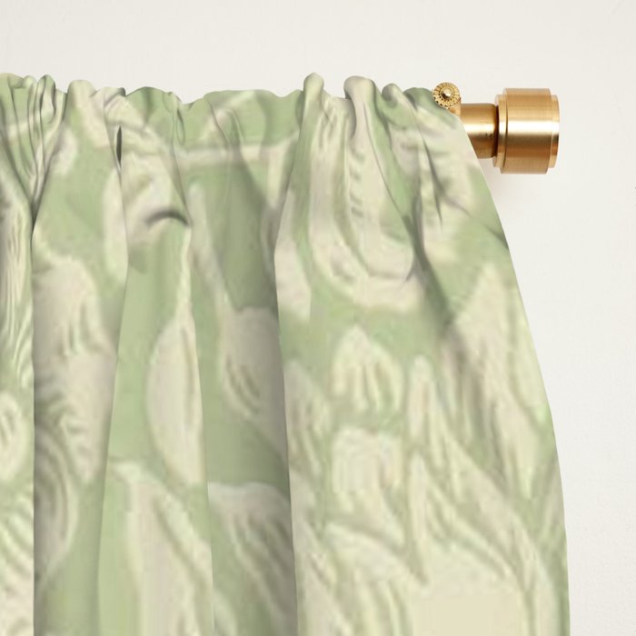 William Morris Vintage Mallow Apple Green Window Curtain Gallery Image 2