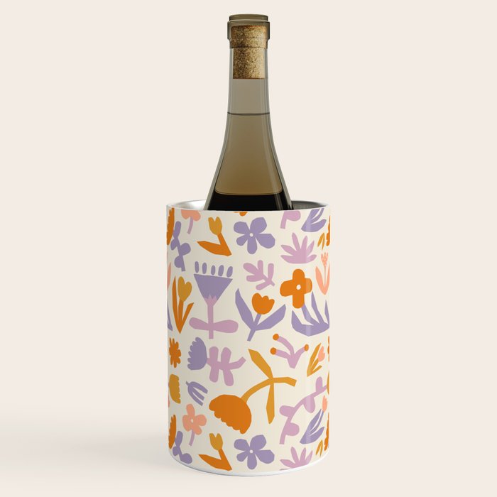 Vintage abstract flower art pattern Wine Chiller Gallery Image 3