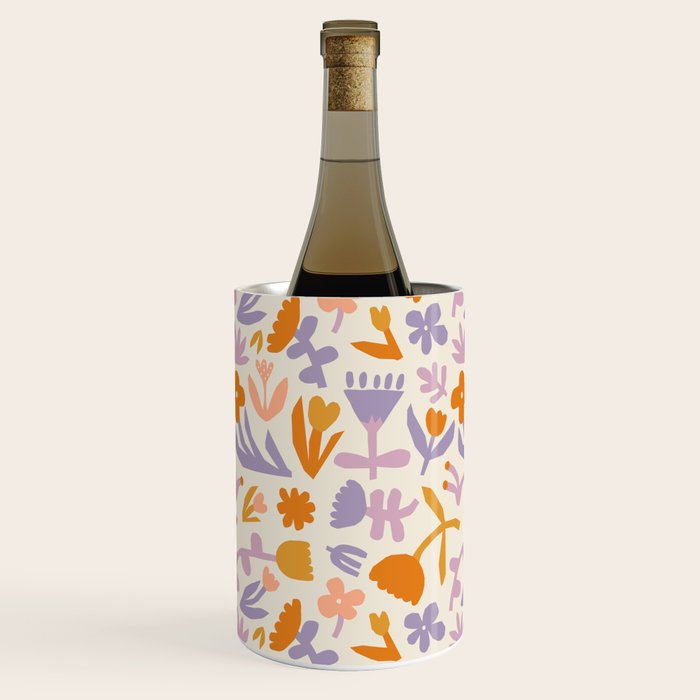Vintage abstract flower art pattern Wine Chiller Gallery Image 2