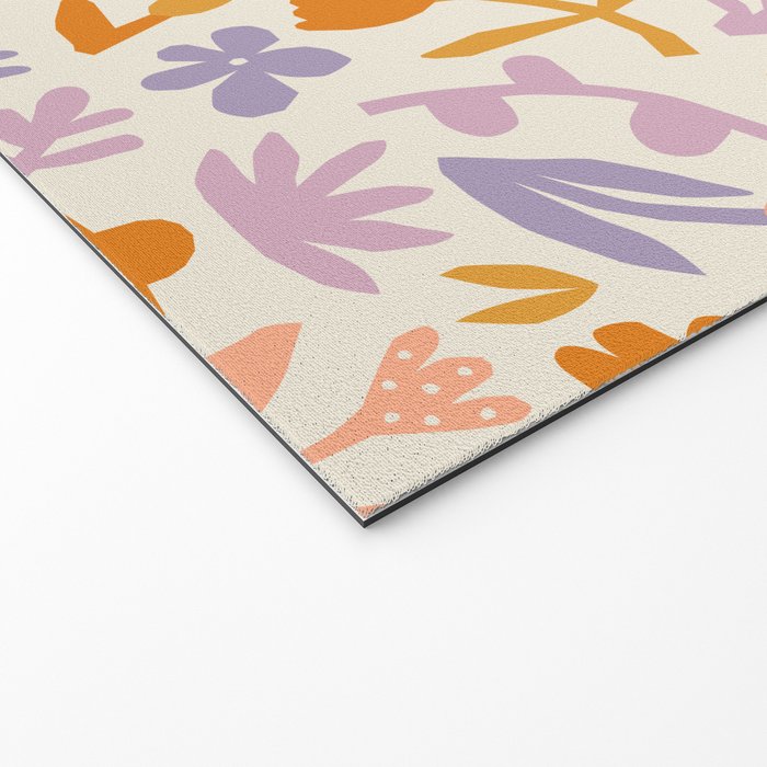 Vintage abstract flower art pattern Welcome Mat Gallery Image 2