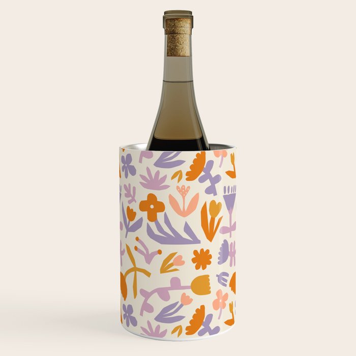 Vintage abstract flower art pattern Wine Chiller Gallery Image 1