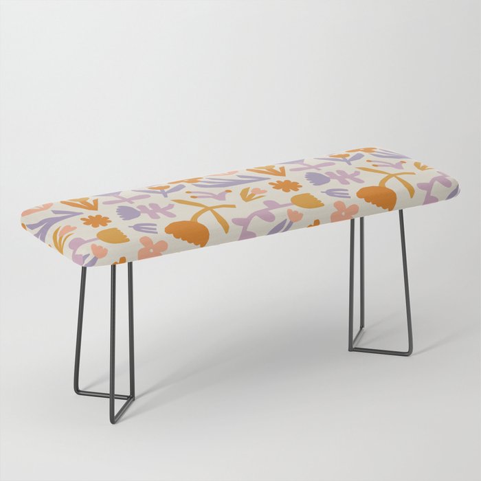Vintage abstract flower art pattern Bench Gallery Image 1