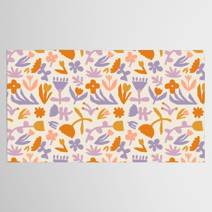 Vintage abstract flower art pattern Tablecloth Gallery Image 2