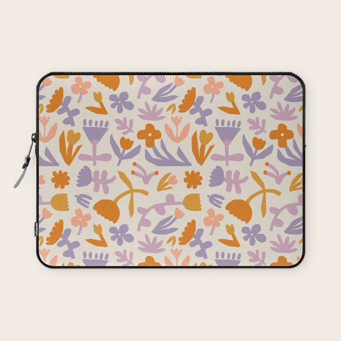 Vintage abstract flower art pattern Laptop Sleeve Gallery Image 1