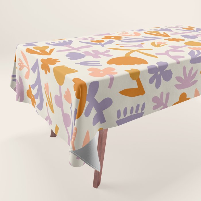 Vintage abstract flower art pattern Tablecloth Gallery Image 1