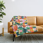 Diverse festive christmas people mosaic pattern Throw Blanket Gallery Image 1
