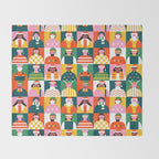 Diverse festive christmas people mosaic pattern Throw Blanket Gallery Image 2