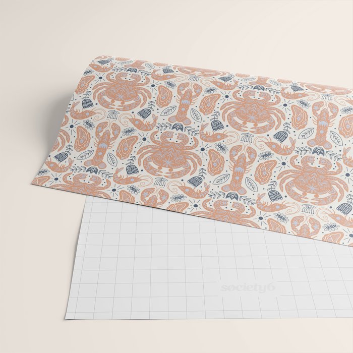 Crustacean Folk Art Wrapping Paper Gallery Image 2