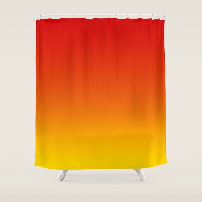 Red Orange and Gold Gradient Shower Curtain Gallery Image 1