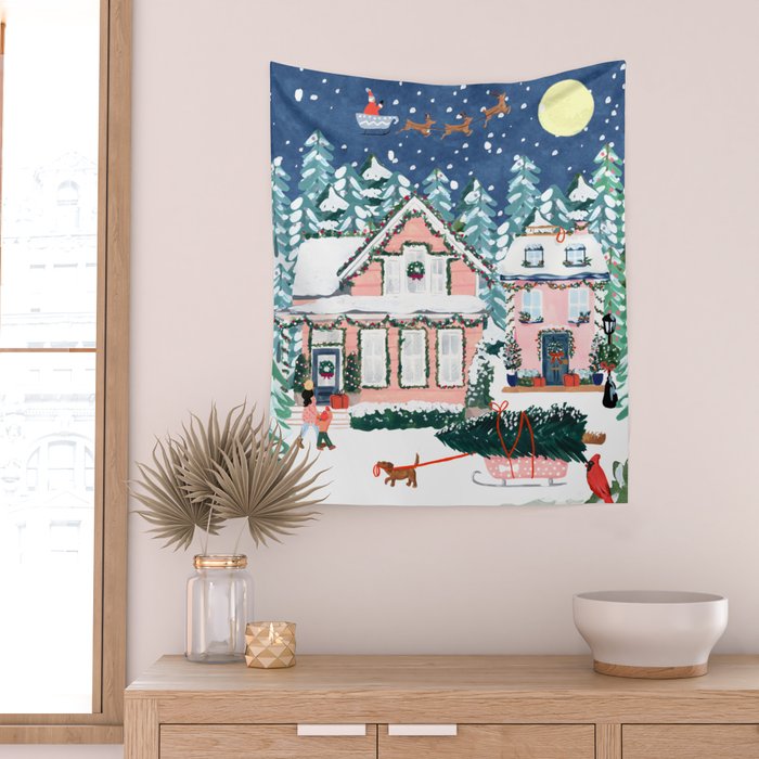 Christmas Night Wall Tapestry Gallery Image 2