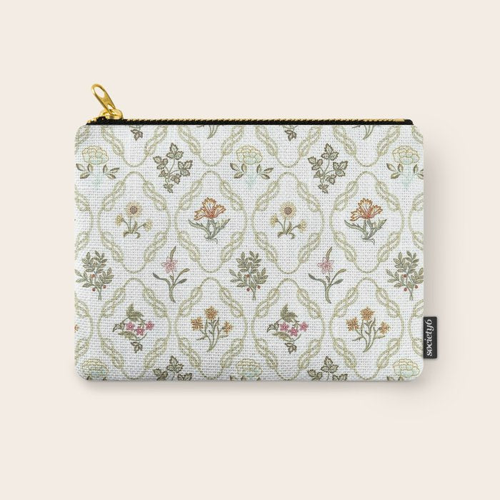 William Morris Kelmscott Trellis Ivory Amber Carry All Pouch Gallery Image 1