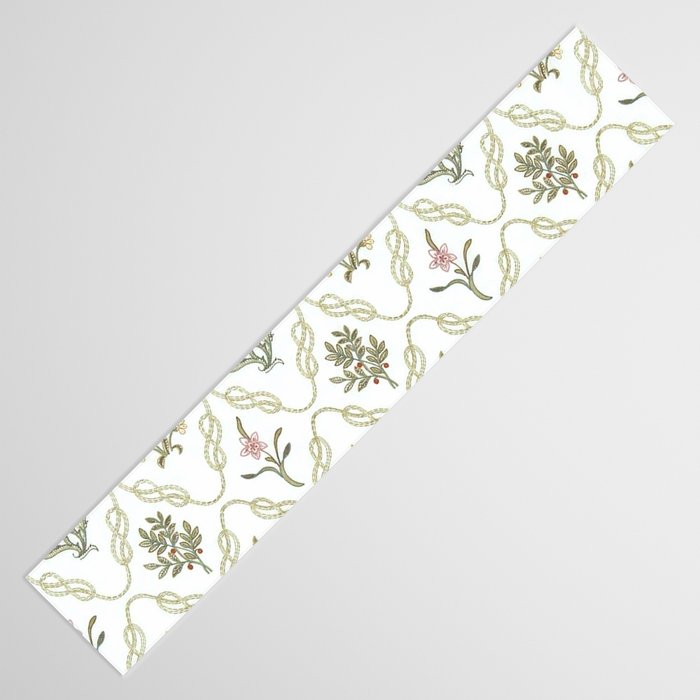 William Morris Kelmscott Trellis Ivory Amber Table Runner Gallery Image 3