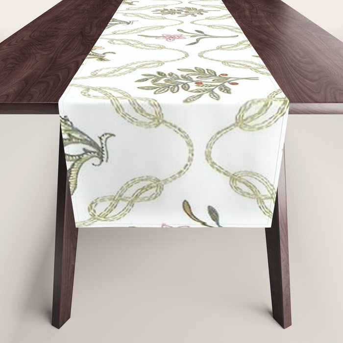 William Morris Kelmscott Trellis Ivory Amber Table Runner Gallery Image 1