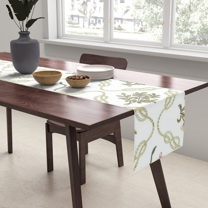 William Morris Kelmscott Trellis Ivory Amber Table Runner Gallery Image 2